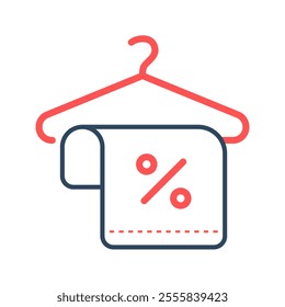 Hanger icon. hanger, towel, discount, hook, cloth, bathroom, bath, special offer, promo, sale. Vector icon illustration