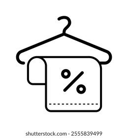 Hanger icon. hanger, towel, discount, hook, cloth, bathroom, bath, special offer, promo, sale. Vector icon illustration