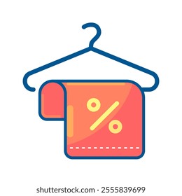 Hanger icon. hanger, towel, discount, hook, cloth, bathroom, bath, special offer, promo, sale. Vector icon illustration