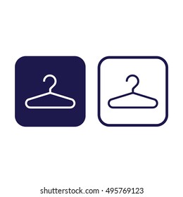 Hanger icon vector. Blue and white