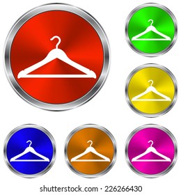 Hanger icon - vector glossy colourful buttons