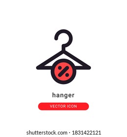 hanger icon vector illustration. hanger icon lineal color design.