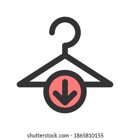 ilustración vectorial de icono de colgador. diseño de color lineal con icono de percha.