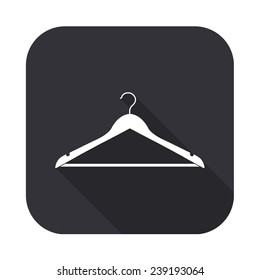 hanger icon - vector illustration with long shadow isolated on gray