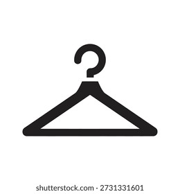 Colgador icono Ilustración vectorial que muestra la ropa gancho rack ropa guardarropa accesorio de almacenamiento de moda ropa concepto seco aislado elemento de diseño de fondo blanco