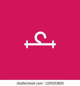 hanger icon vector. hanger sign on pink background. hanger icon for web and app