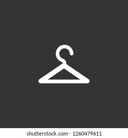 hanger icon vector. hanger sign on black background. hanger icon for web and app