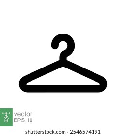 Hanger icon. Wardrobe, hanger with hook for cloth, coat, suit, dress. Rack equipment, cloakroom. Simple flat style. Vector illustration isolated on white background. EPS 10.