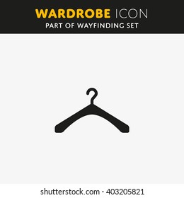 The hanger icon. Wardrope sign. Coat rack symbol. Flat Vector illustration. 