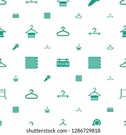 hanger icons pattern seamless white background. Included editable filled room tag, door knob, towels icons. hanger icons for web and mobile.