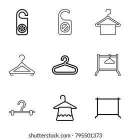 Hanger icons. set of 9 editable outline icons