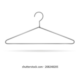 Hanger isolated on white background. Vector illustration. Realistic.