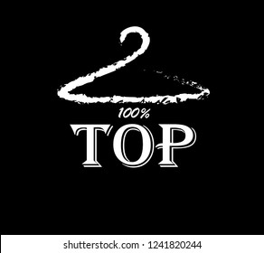 
hanger labeled 100% top