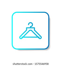 hanger laundry icon in outline with stripes style in gradient blue color, suitable for mobile and web UI, app button,  infographic, etc