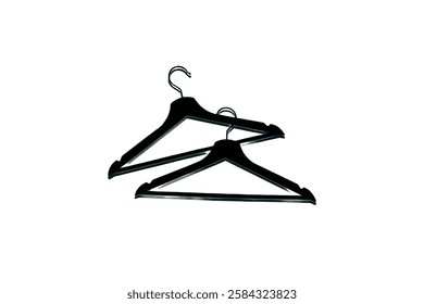 Hanger line black icon isolated on white background. Wardrobe sign, clothes rack symbol or cloakroom pictogram. The hanger icon. Coat rack symbol. Flat Vector illustration Vector illustration.