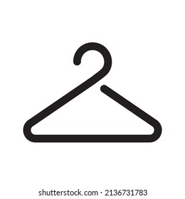 The hanger line icon. Clothes rack symbol. Cloakroom pictogram. Wardrobe sign. Vector graphics