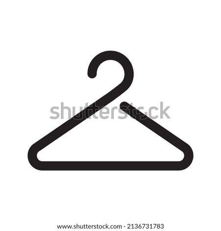 The hanger line icon. Clothes rack symbol. Cloakroom pictogram. Wardrobe sign. Vector graphics