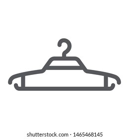 Hanger line icon, clothing and wardrobe, clothes hanger sign, vector graphics, a linear pattern on a white background, eps 10.