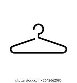 Hanger line icon. Fashion and beauty concept. Wardrobe, laundry, or boutique themes. Garment care, laundry, or dry cleaning. Apparel branding, e-commerce idea. Clothes symbol. Vector flat illustration