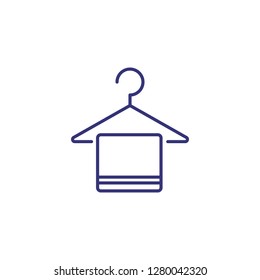 Hanger line icon. Hanging, towel, fabric. Laundry concept. Can be used for topics like housekeeping, drying, bathroom