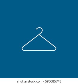 Hanger Line Icon On Blue Background