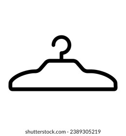 Hanger line icon on isolated background. Clothes hanger symbol. Simple wardrobe icon. Icon for user interface design, web and mobile applications.Vector graphics.