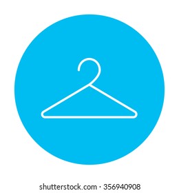 Icono de línea de ganga para web, móvil e infografía. Icono de blanco vector en el círculo azul claro aislado en fondo blanco.