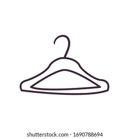 Hanger line style icon design, Cloth fashion style wear store shop retail fabric and made theme Vector illustration