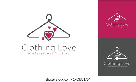 Hanger logo design combined with love. There are several color concepts. vector