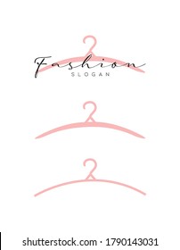 Hanger logo vector for fashion brand design. Icon for clothing and apparel seller, suplier, shop or store market. Modern high end design illustration. Apply to web site, social media page, badge stamp