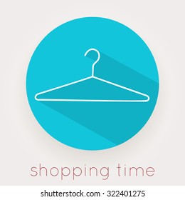 Hanger with long shadow, shopping time