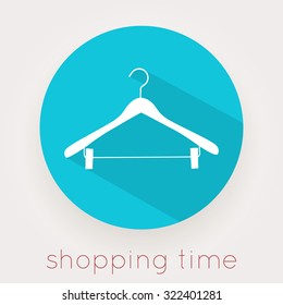 Hanger with long shadow, shopping time