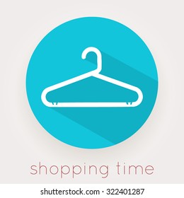 Hanger with long shadow, shopping time