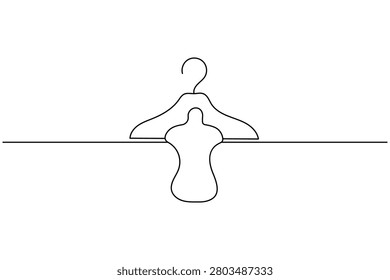 Hanger mannequin concept vector illustration in continuous line drawing