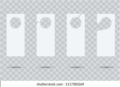hanger on a door or clothes, a set of white patterns on a transparent background, vector illustration, mocap
