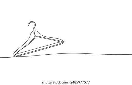 Hanger one line continuous. Line art hanger. Hand drawn vector art. 