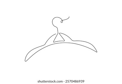 Hanger one line continuous. Line art hanger. Hand drawn vector art. Continuous line hangers illustration. One line minimal drawing design.