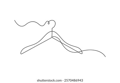 Hanger one line continuous. Line art hanger. Hand drawn vector art. Continuous line hangers illustration. One line minimal drawing design.