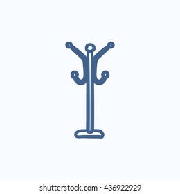 Hanger for outer clothing vector sketch icon isolated on background. Hand drawn Hanger for outer clothing icon. Hanger for outer clothing sketch icon for infographic, website or app.
