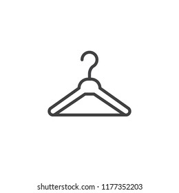 Hanger outline icon. linear style sign for mobile concept and web design. Clothes hanger line vector icon. Symbol, logo illustration. Pixel perfect vector graphics