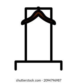 Hanger Rail Icon. Editable Bold Outline With Color Fill Design. Vector Illustration.