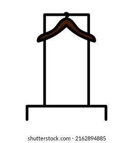 Hanger Rail Icon. Editable Bold Outline With Color Fill Design. Vector Illustration.