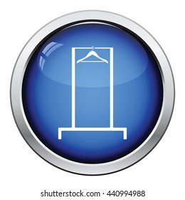 Hanger rail icon. Glossy button design. Vector illustration.