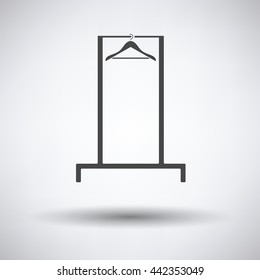 Hanger rail icon on gray background, round shadow. Vector illustration.