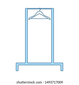 Hanger Rail Icon. Thin Line With Blue Fill Design. Vector Illustration.