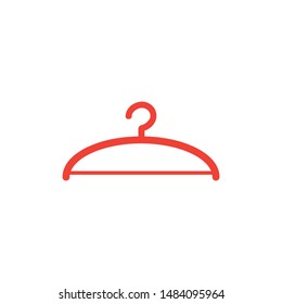 Hanger Red Icon On White Background. Red Flat Style Vector Illustration.
