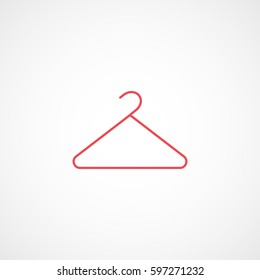Hanger Red Line Icon On White Background