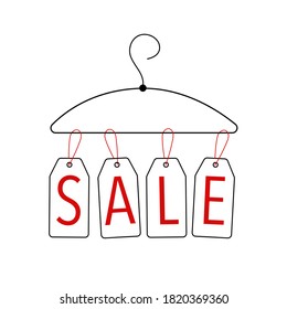 Hanger - Sale Concept - Vector Illustration Isolated On White Background