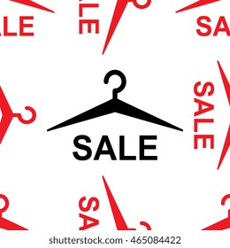 Hanger sale seamless pattern. Flat style vector illustration.