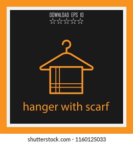 hanger with scarf vector icon